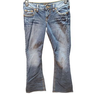 Silver Jeans Womens Jeans Blue Size 27/33 Cotton Blend Aiko Button Zip Closure